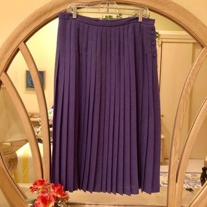 Jaeger Perriwinkle Blue Pleated Skirt sz 18 lined